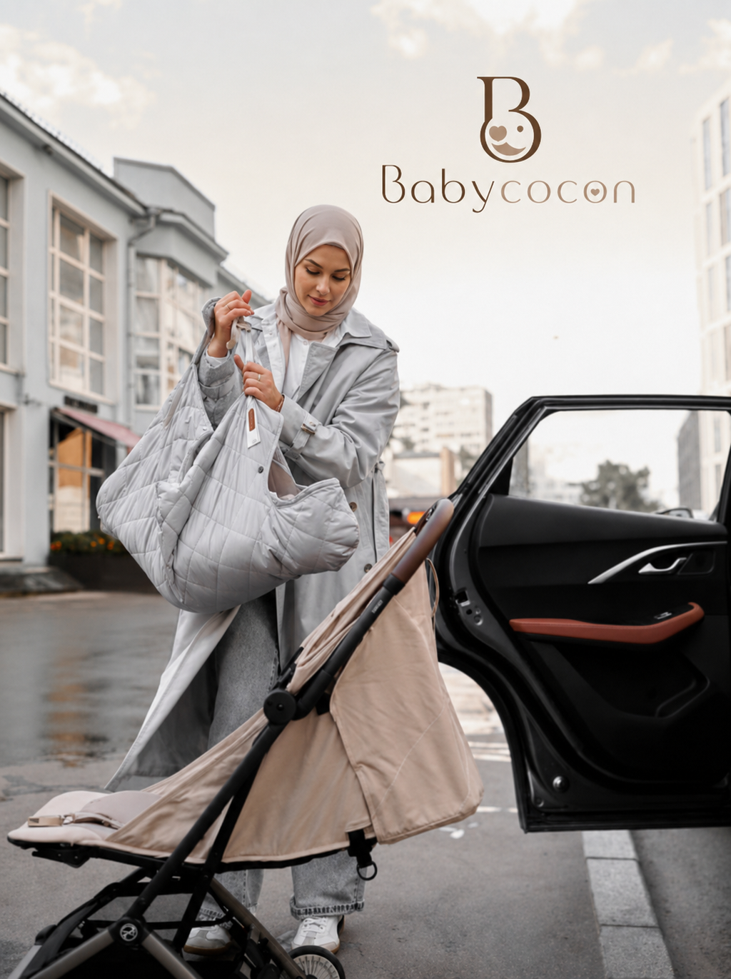 قطن موسلين 100% | نقّليه وهو راقد  Babycocon حاملة نقل الرضيع