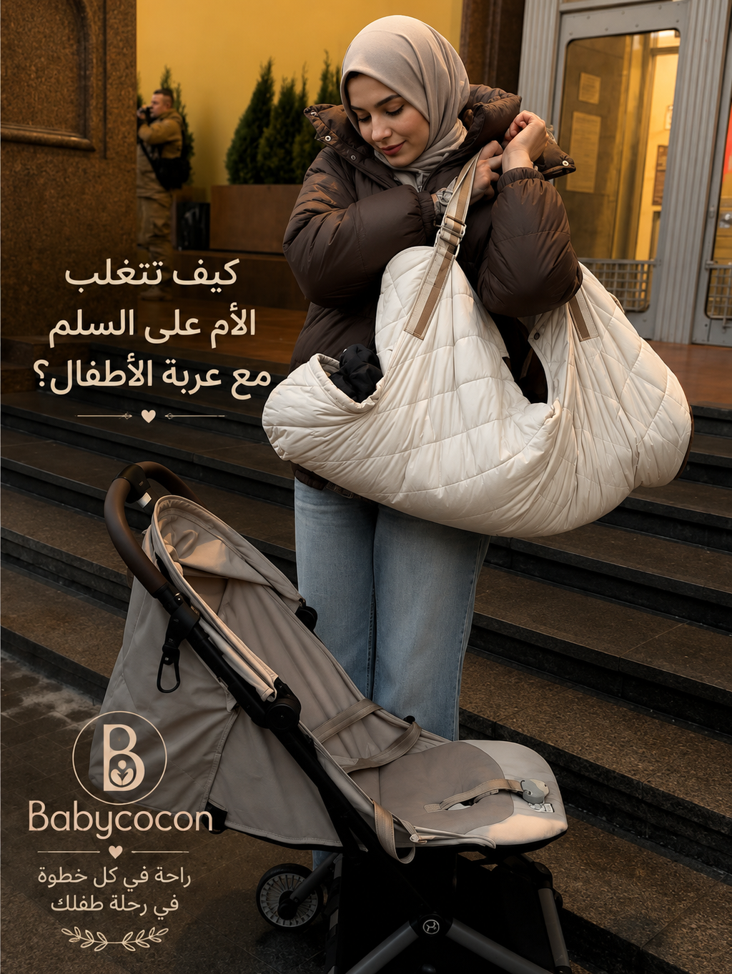قطن موسلين 100% | نقّليه وهو راقد  Babycocon حاملة نقل الرضيع
